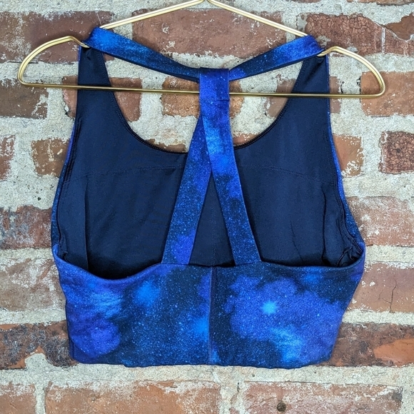 MTA Sport Large Blue &‎ Purple Starry Sky Racerback Sports Bra - Picture 6 of 7